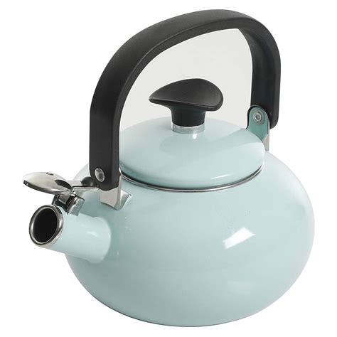 blue tea kettles stove top.